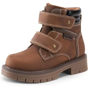 Dream Pairs Brown Kids Boots with Velcro Straps Toddler size 5